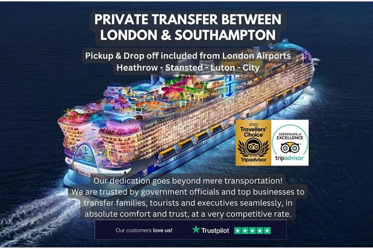 Private Transfer London & Southampton – Cruise Terminal or Hotel